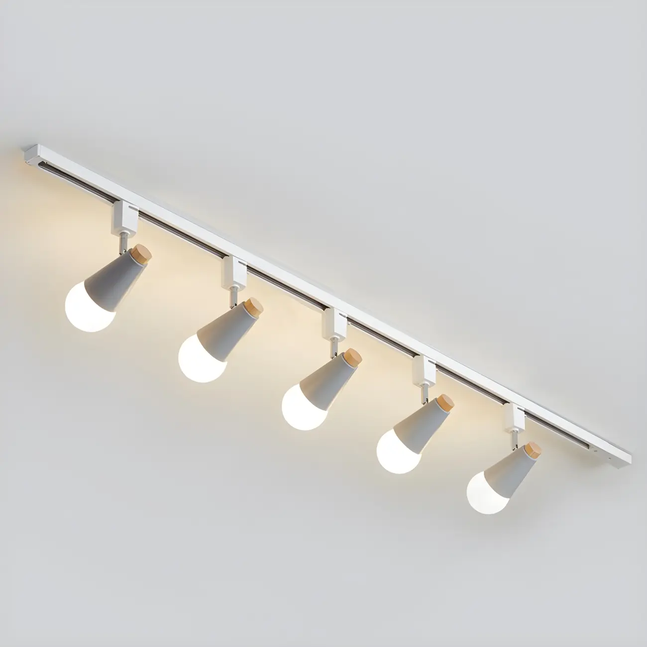 4-Light Modern Conical Adjustable Semi Flush Track Light