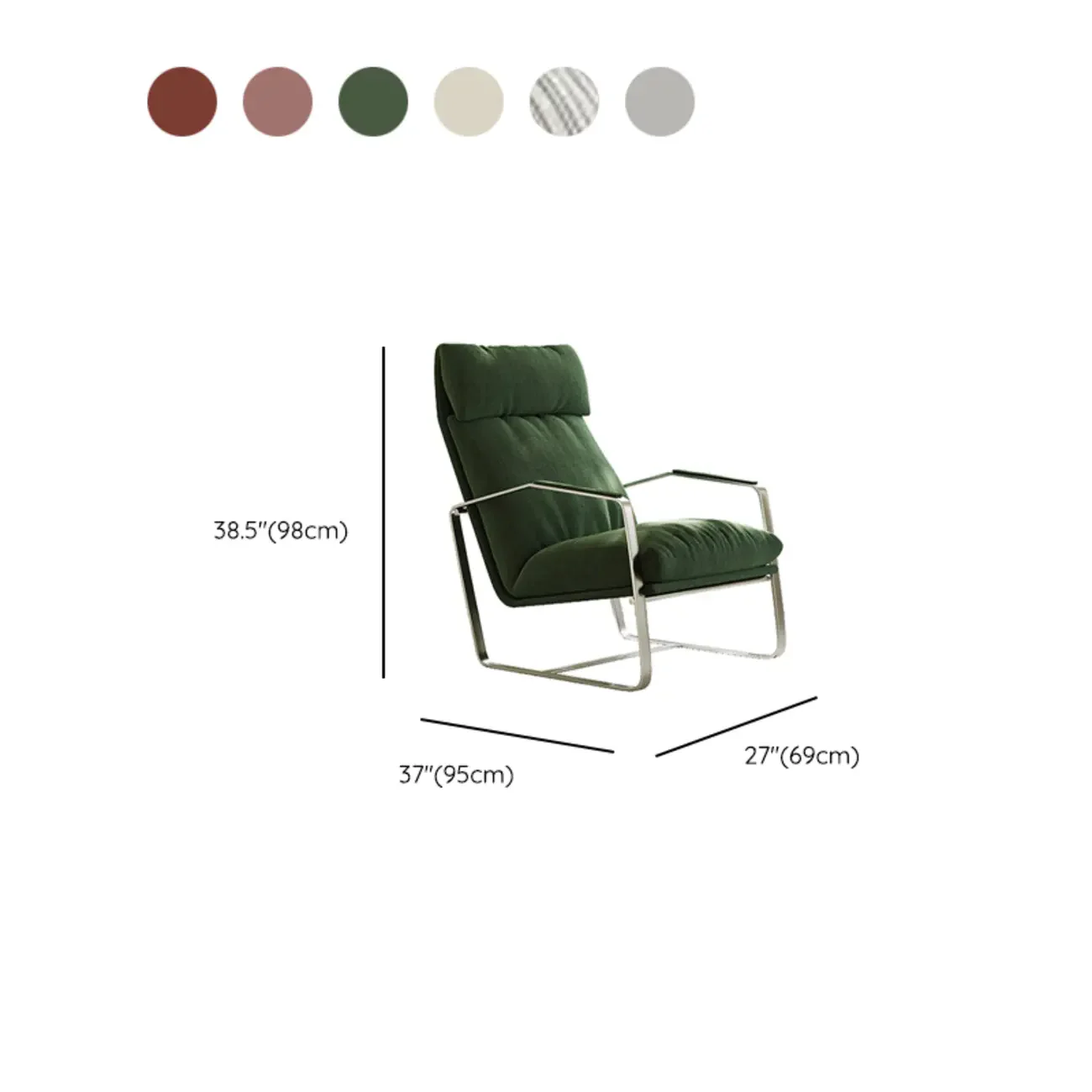 Modern Chenille High-Back Accent Chair With Arms