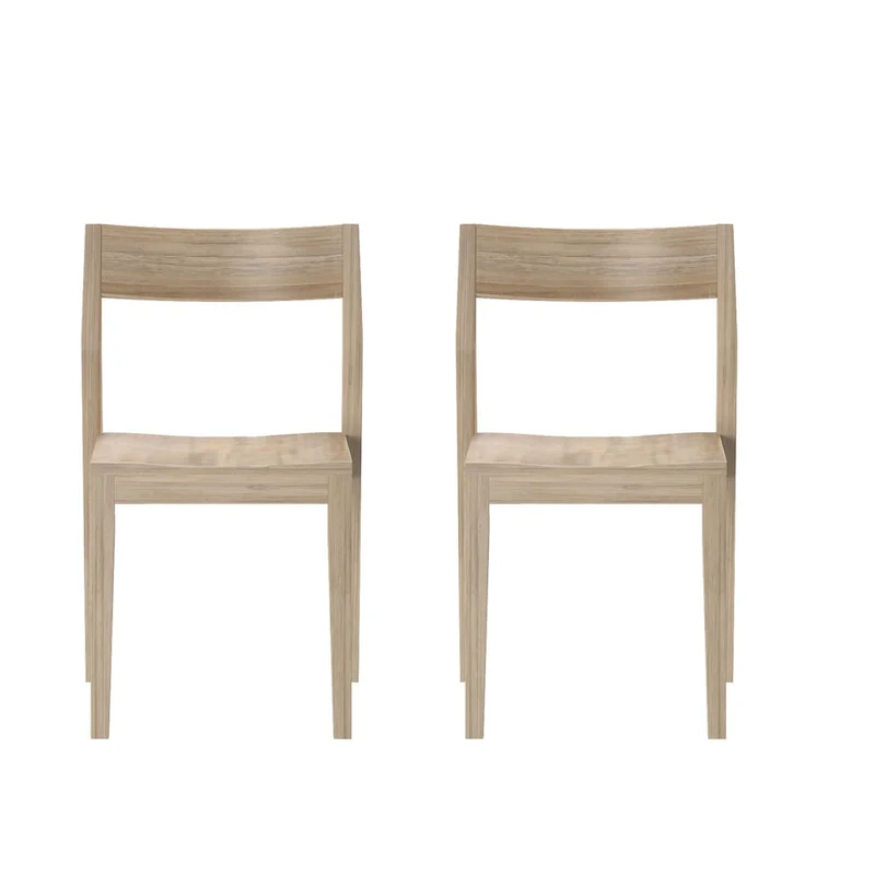 Plank and Beam Modern Solid Wood Dining Chair - Set of 2