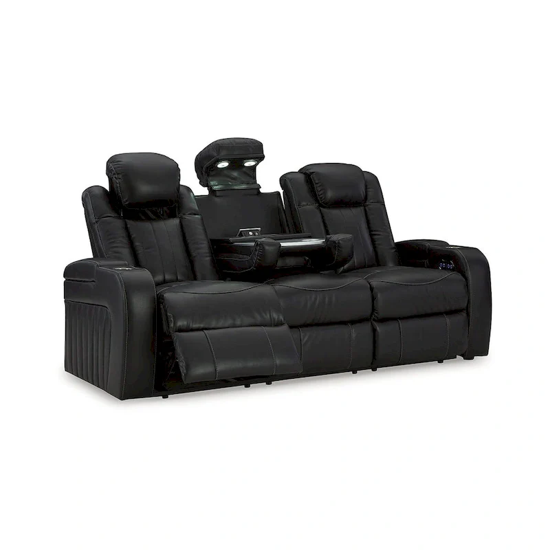 Signature Design by Ashley Caveman Den Midnight Power Reclining Sofa - 86 W x 42 D x 42 H