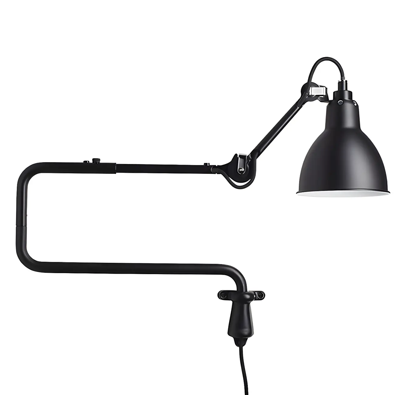 Industrial Black Swing Arm Aluminum Shade Wall Light