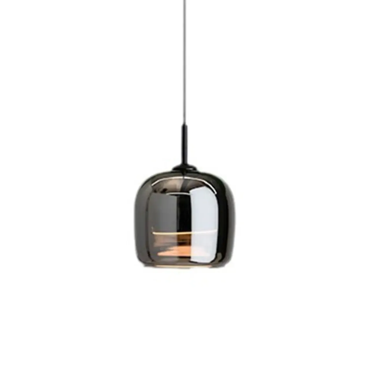 Modern 3 Light Black Glass Jar Pendant Light