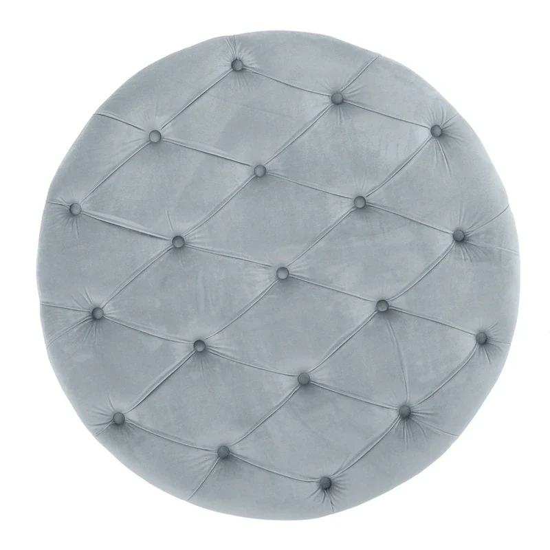 Zelfa Modern Glam Tufted Velvet Round Ottoman by Christopher Knight Home