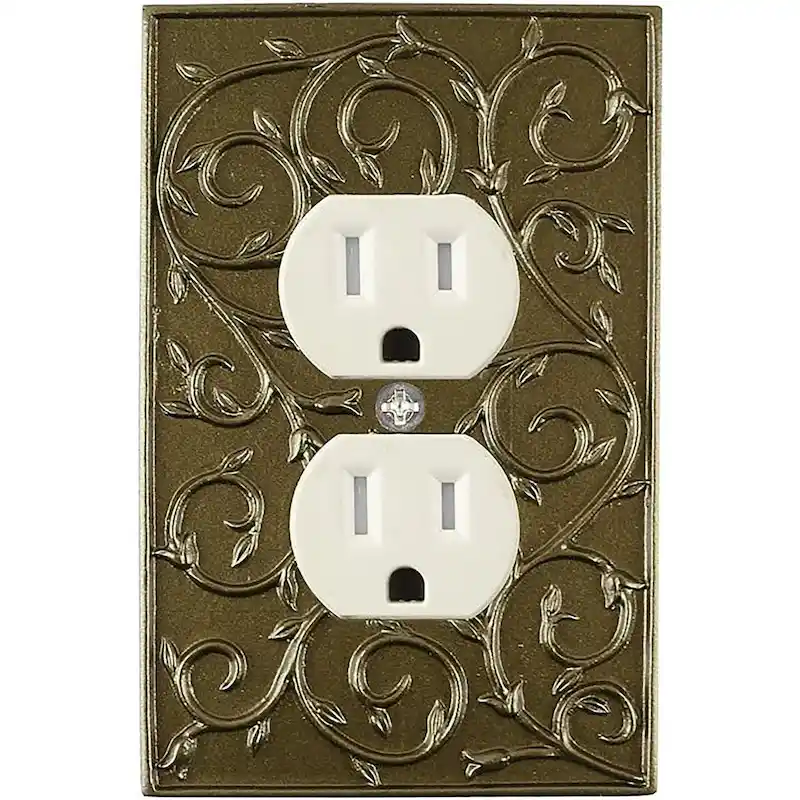 Meriville French Scroll Electrical Outlet Wall Plate Cover, Hand Painted