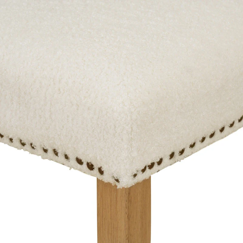 Farmhouse Style 5-Piece Wooden Dining Set with Round Table and 4 Lambswool-like Fabric Upholstered Chairs