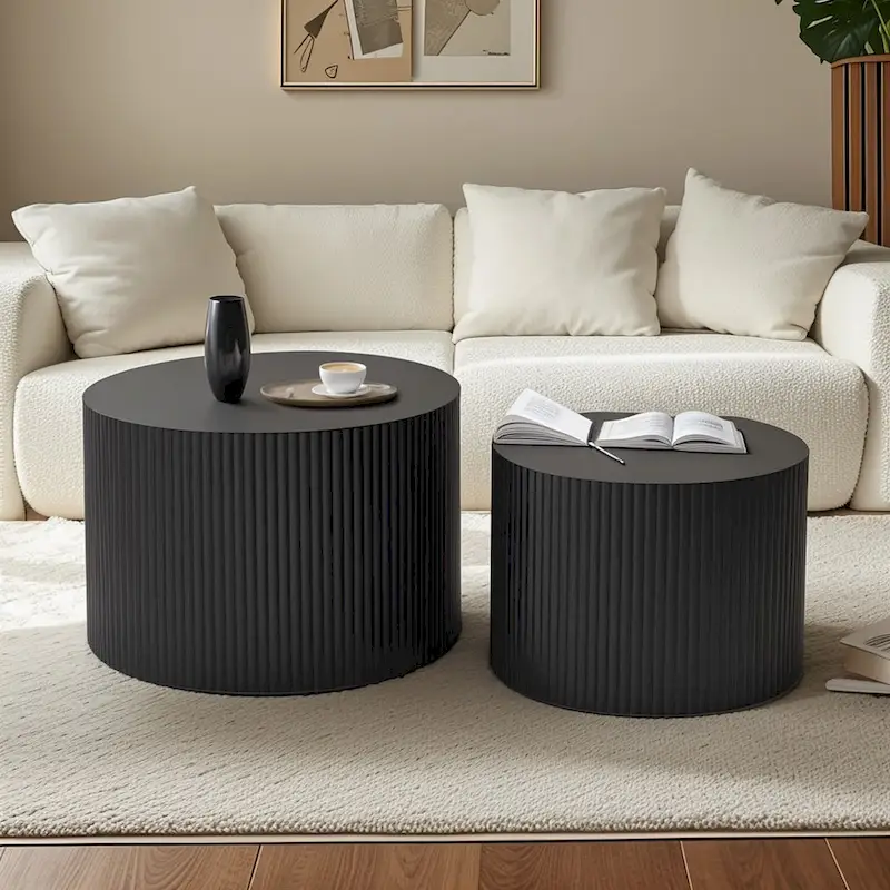 Wave Stripe Nesting Coffee Table Set for Living Room,Bedroom