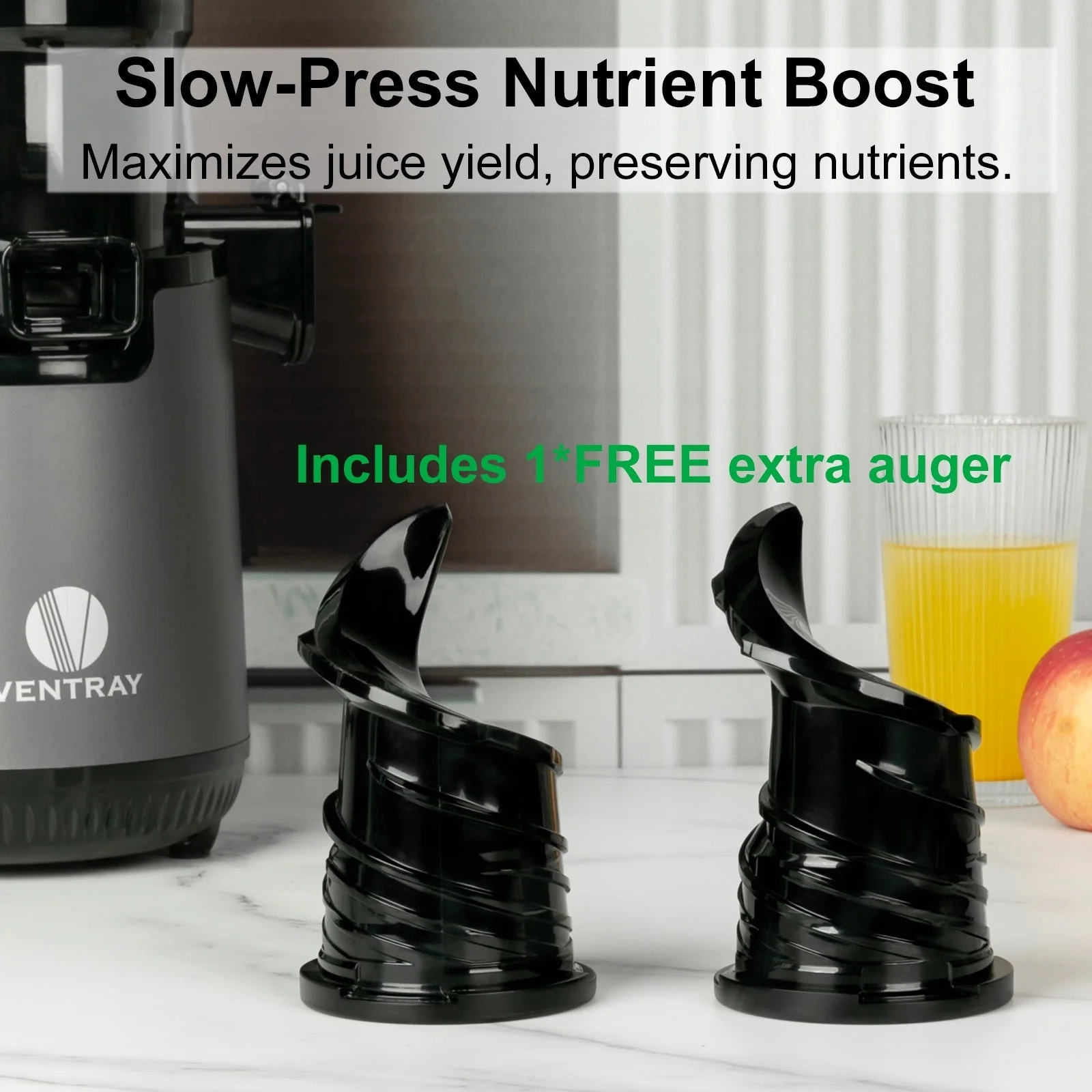 Ventray 900 Slow Masticating Juicer, Cold Press Juicer with 5.1 Extra Large Wide Feed Chute