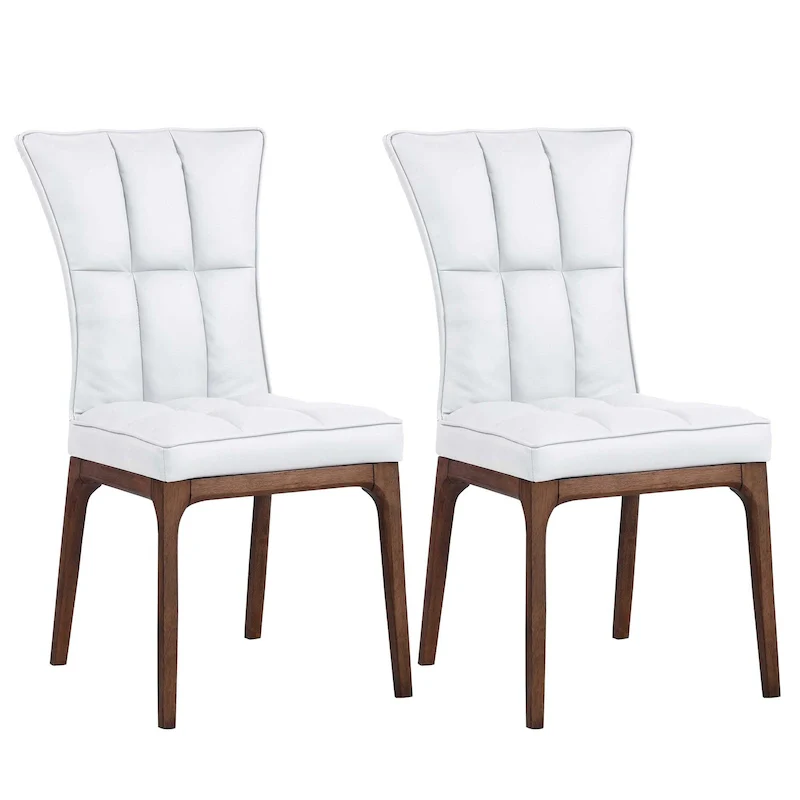Somette Modern Tufted Side Chair with Solid Wood Frame, Set of 2