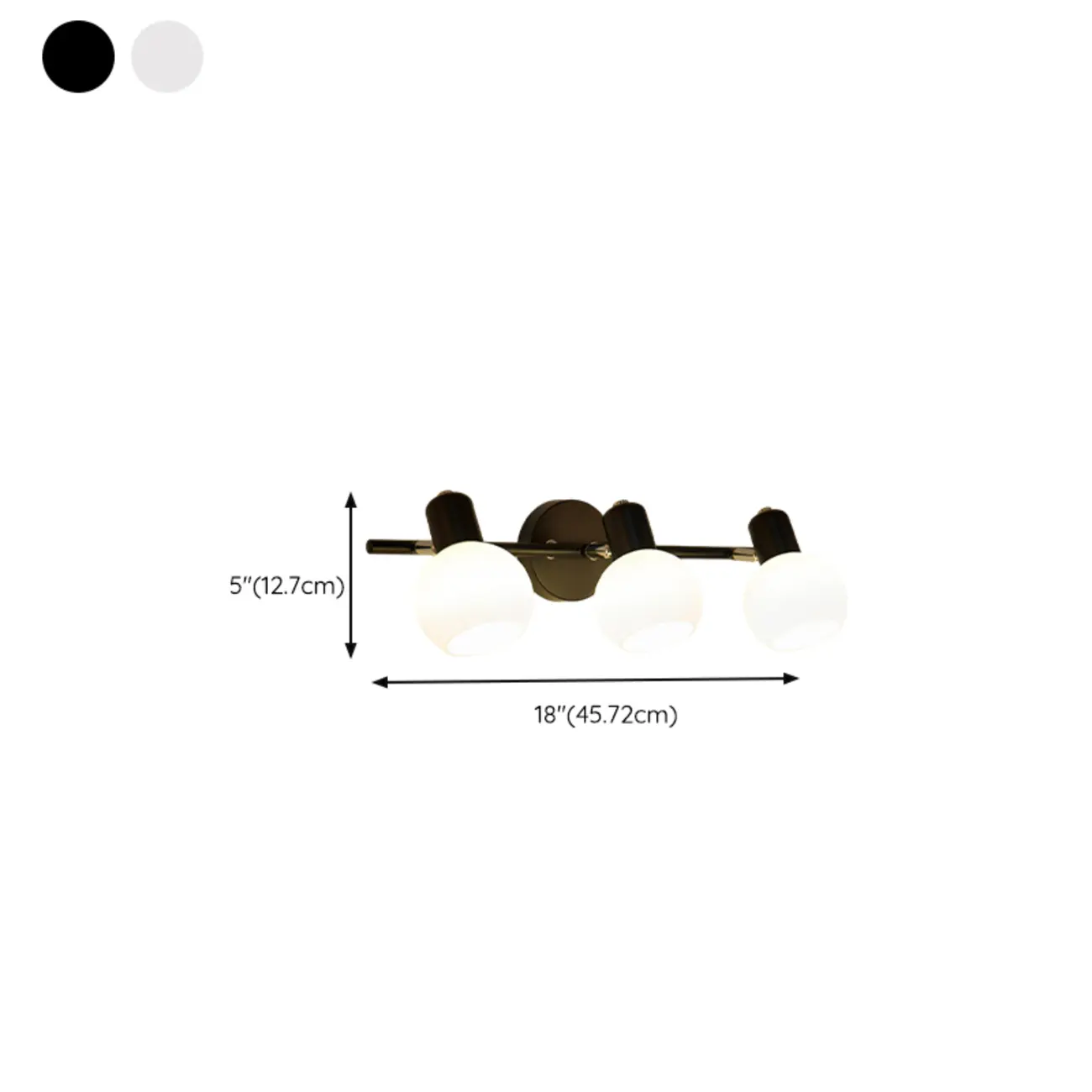 Modern Metal Black Glass Dome Bathroom Vanity Light