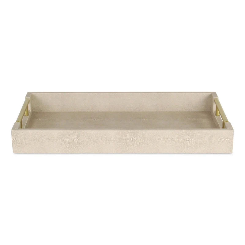 Lusan Faux Shagreen Tray with Handles