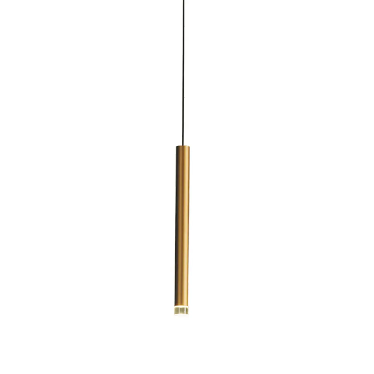 Modern Slim Gold Cylinder LED Dining Pendant Light