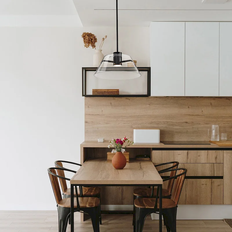 Edmond 17 Inch LED Pendant Matte Black with Clear Glass - Matte Black