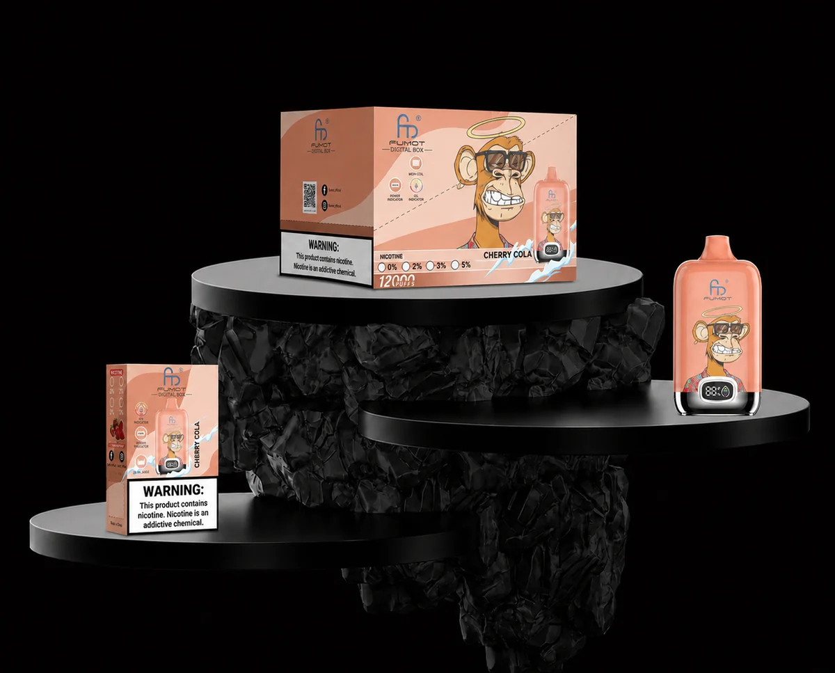 Fumot Digital Box 12000 Cherry Cola Einzelgerät, Retail-Box und Display-Box
