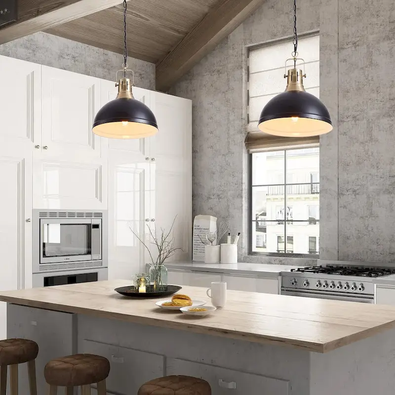 1-Light Bowl Metal Frame Pendant Lighting - 13.8 D4.3 W74.4 H(Adjustable)