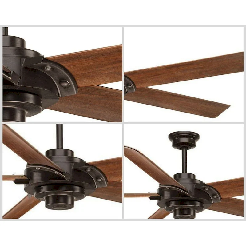 Ellwood Collection 68  Carved Wood Blade Ceiling Fan - 68 in x 68 in x 15.7 in