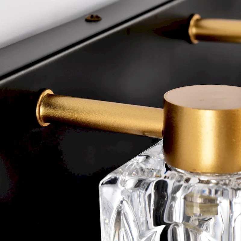 Modern Vanity Lights with Crystal Glass Shade - Gold