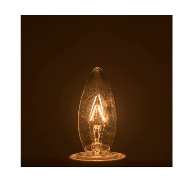 Bulbrite Pack of (50) 5 Watt Dimmable Clear B8 Incandescent Light Bulbs with Candelabra (E12) Base, 2700K Warm White Light