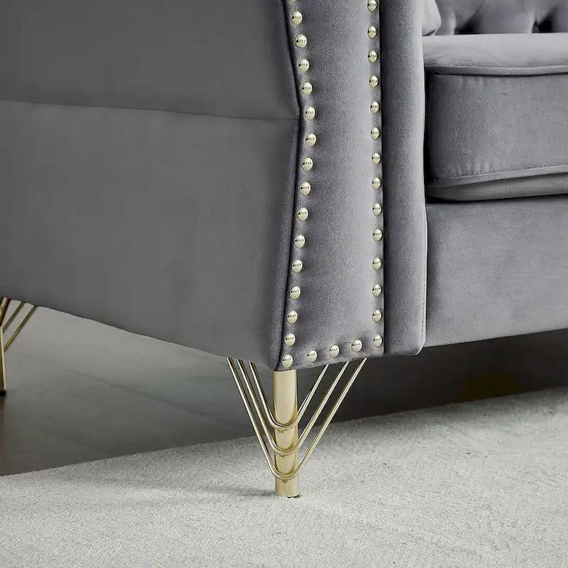 60.2 Chesterfield Velvet Sofa