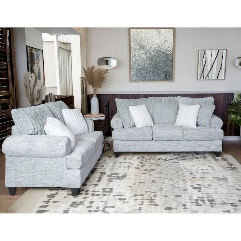 Roundhill Oasis 2-Piece Living Room Set, Sofa and Loveseat