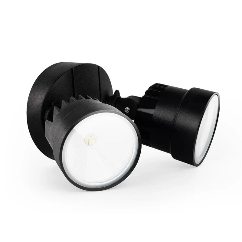 Lutec 2 Light Black Outdoor Integrated LED Wall Mount Flood Light - 10.28 x 5.04 x 5.59