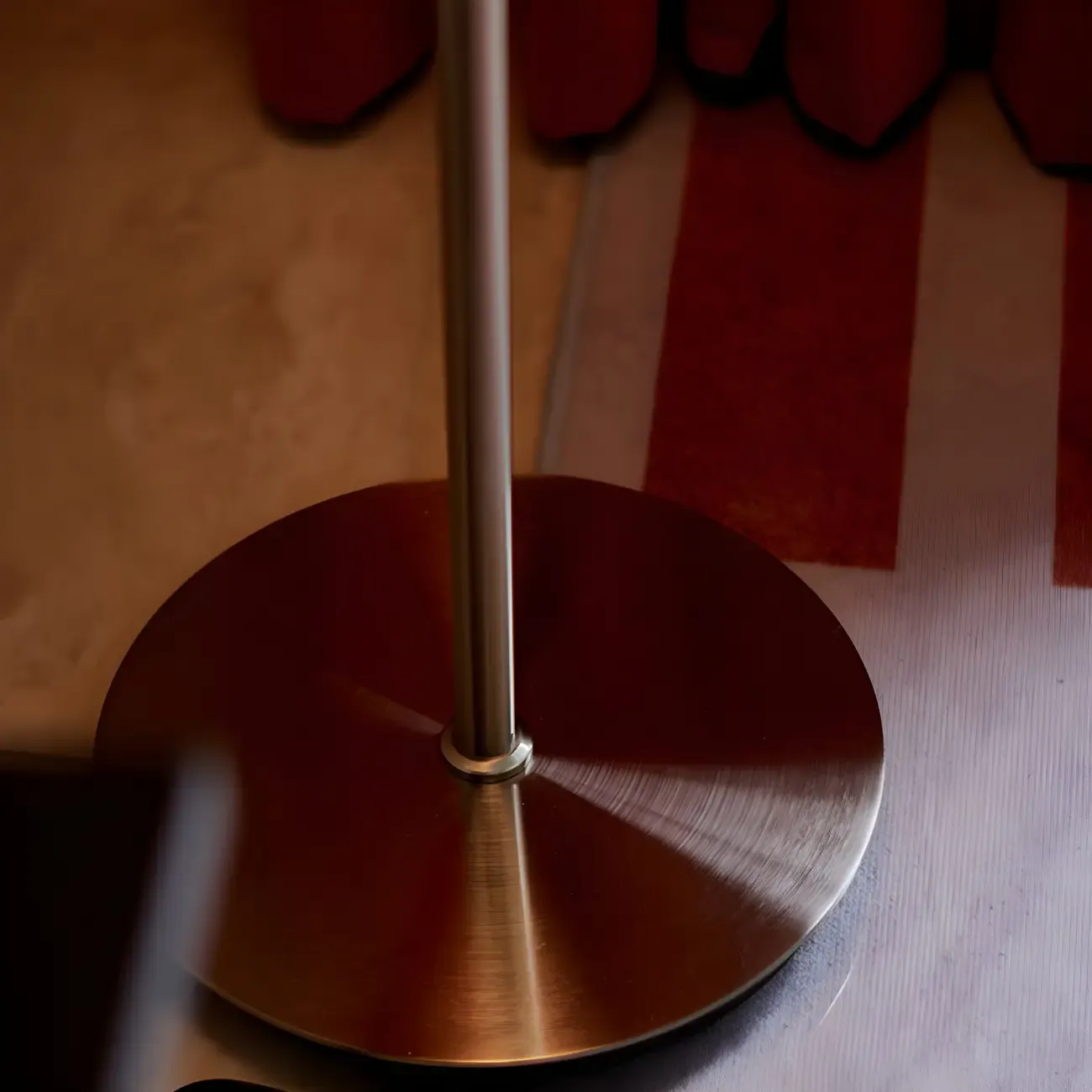 Caramel Gradient Glass Dome Table Lamp Stainless Steel Base