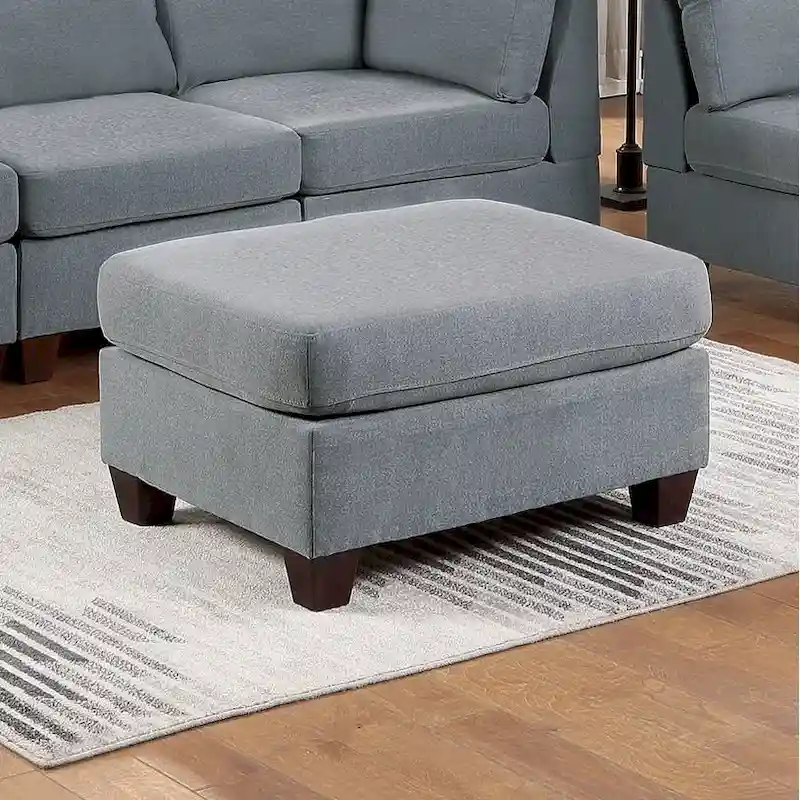 Linen Like Fabric Ottoman