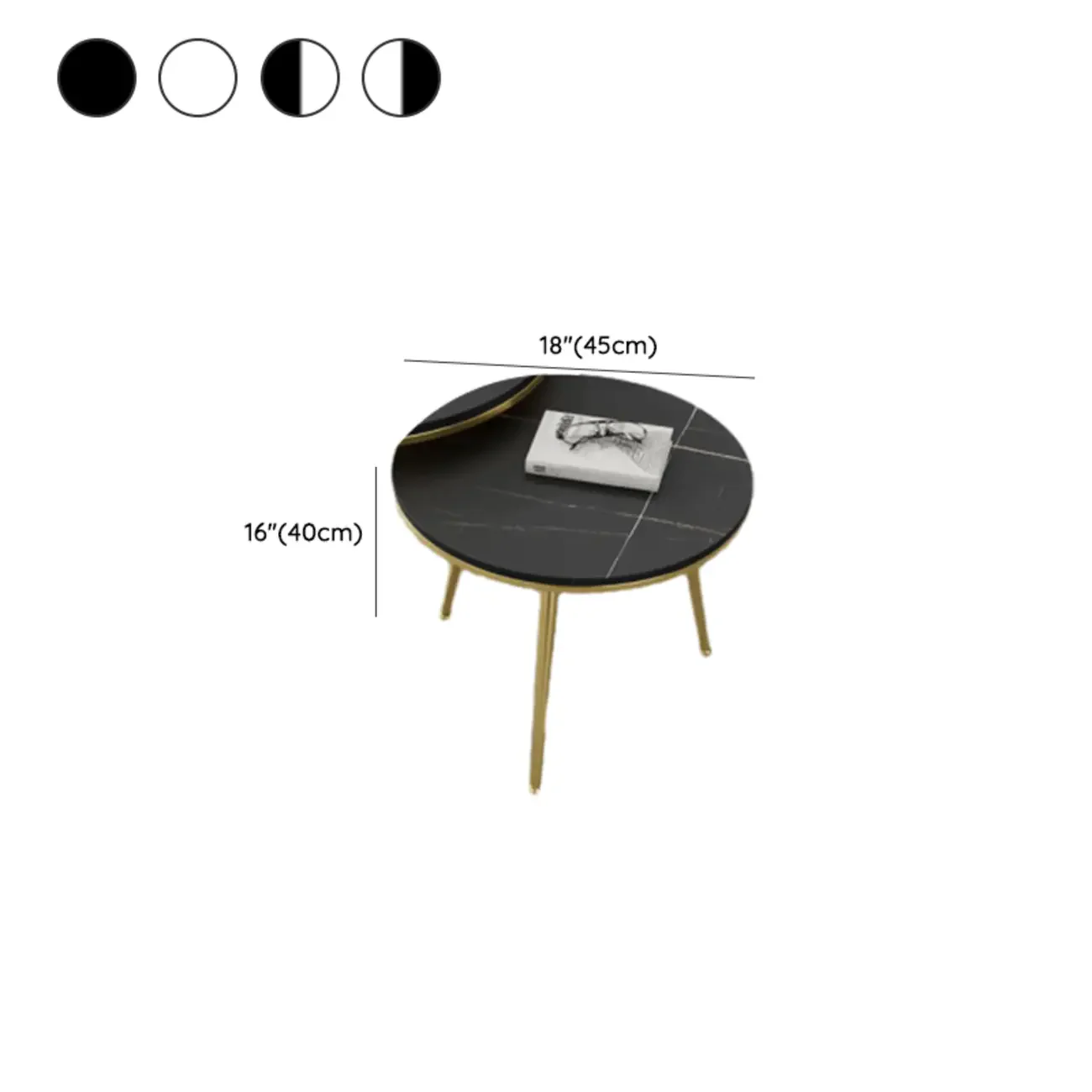 Modern Marble-Top 3 Legs Round Nesting Tables
