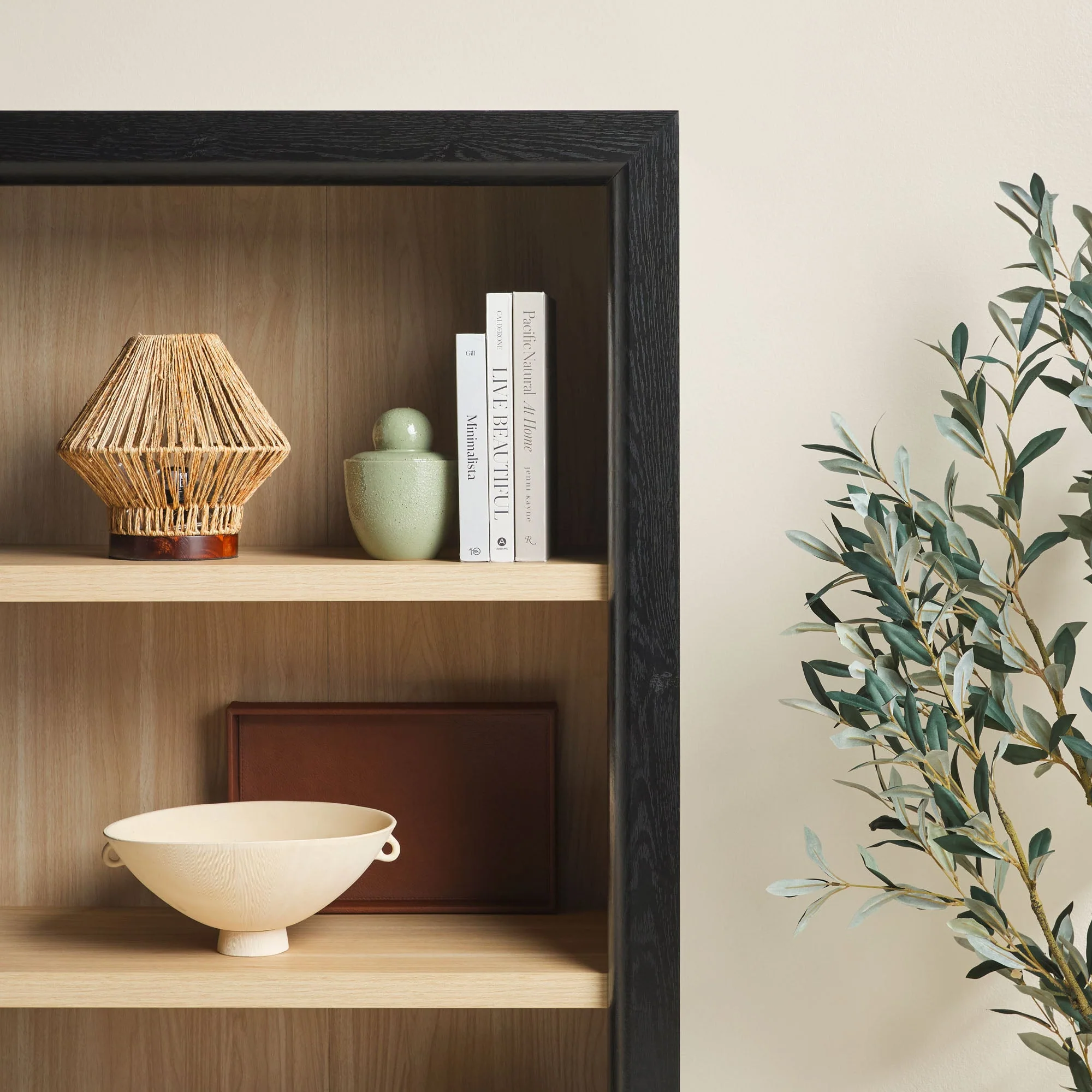 Amira Modern Wood Open Bookshelf