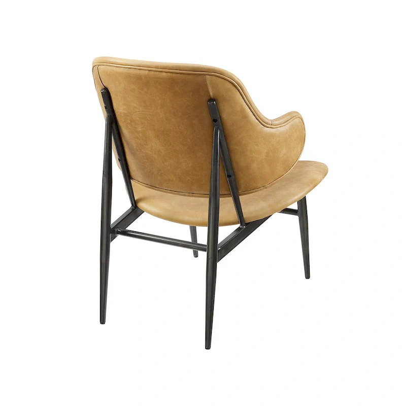 Art Leon Genuine Leather Accent Lounge Chair