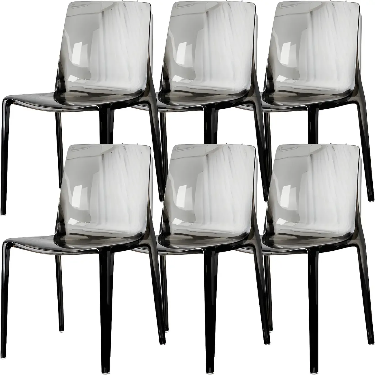 Amber Acrylic Armless Low Back Dining Chair