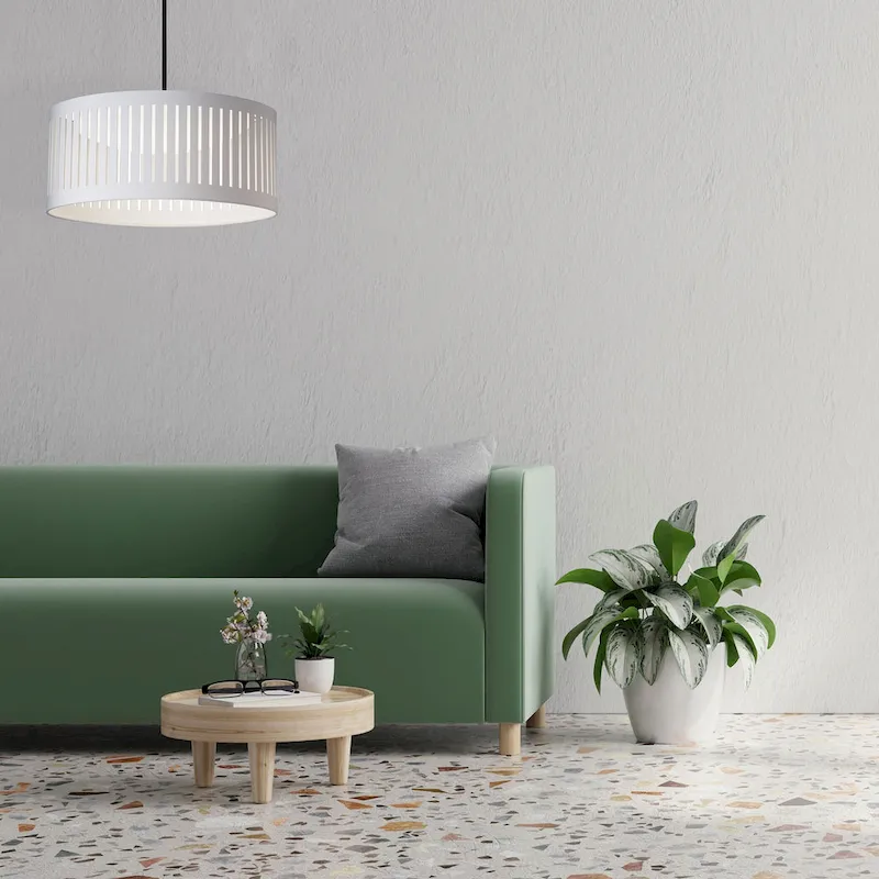 22W Slit Drum Pendant, Matte Black with White Shade