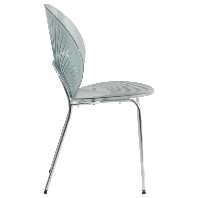LeisureMod Opulent Plastic Dining Side Chair in Chrome Base