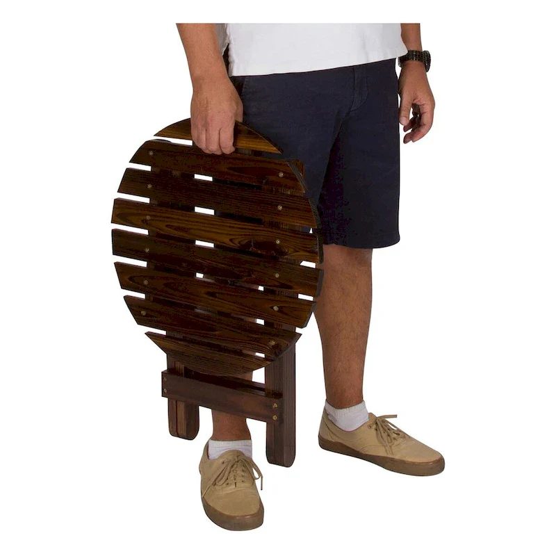 Remedy 19 Assembled Cedar Wood Round Collapsible Folding Table