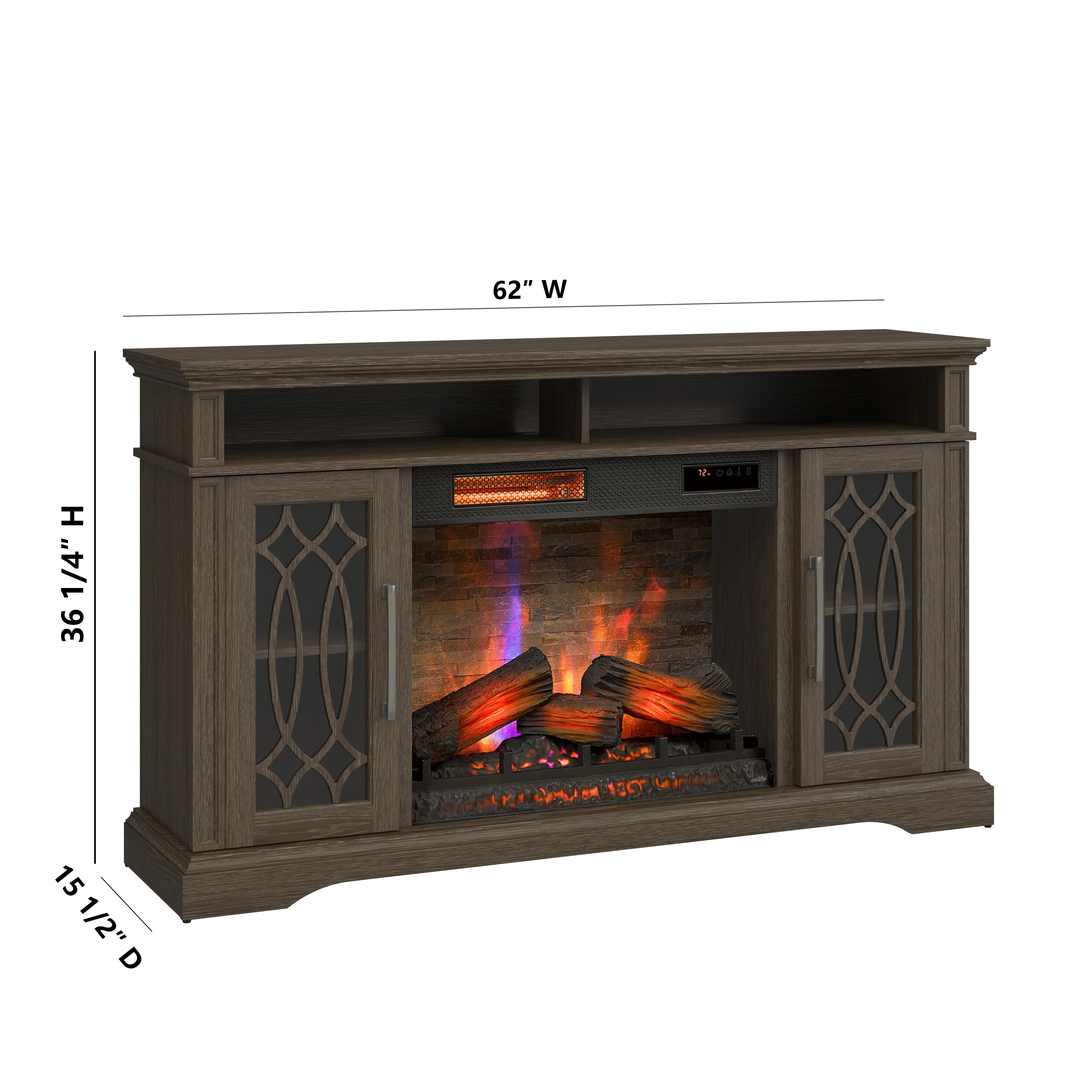 duraflame? Modern Farmhouse Electric Infrared Fireplace TV Stand Media Console with Remote