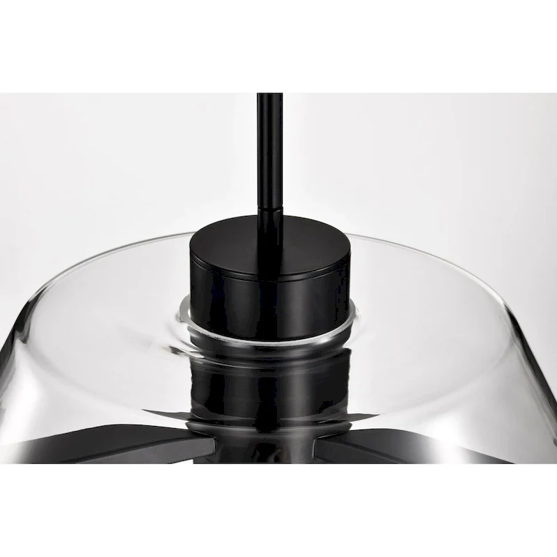 Edmond 17 Inch LED Pendant Matte Black with Clear Glass - Matte Black