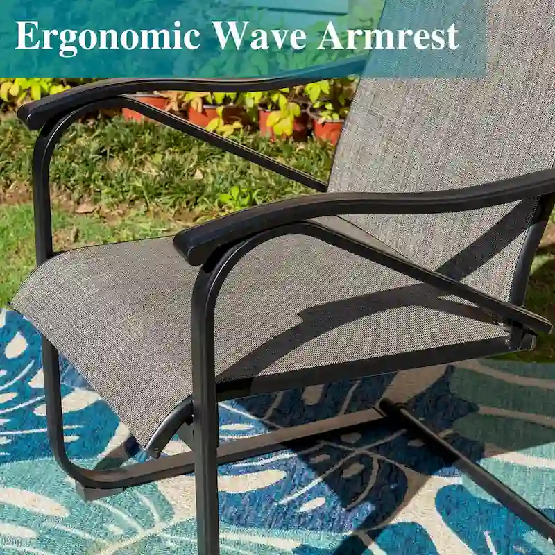 5-Pieces Patio Dining Set, Including 1 Steel Frame Table with Umbrella Hole and 4 C spring Patio Chair