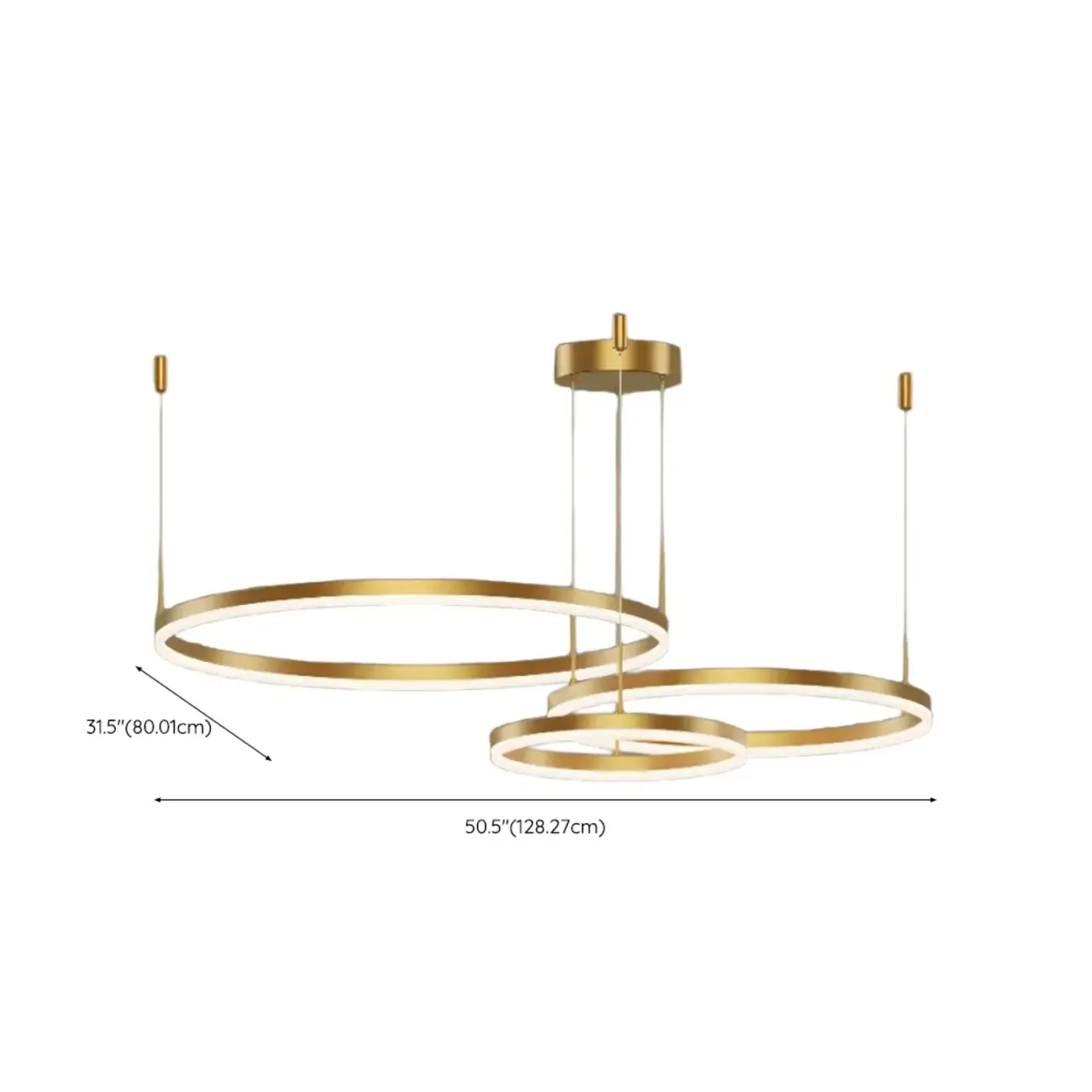 Modern Gold Multi-Circle Tiered Metal Ring LED Chandelier