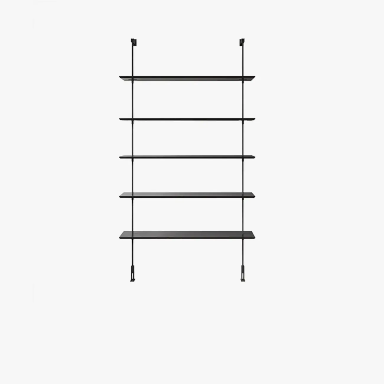 Industrial Black Wood Modular Wall Shelving System Bookshelf