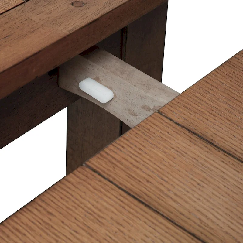 Treasures Medium Brown Rustic Oak Retractable Leg Table