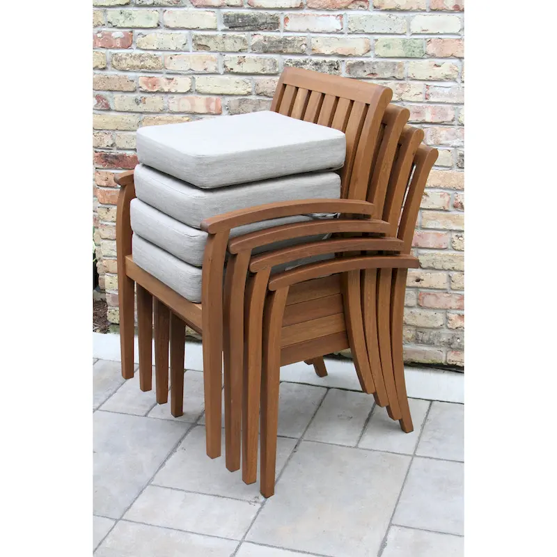 Nadine 6 pc. Eucalyptus and Composite Dining Set with Deluxe Chairs