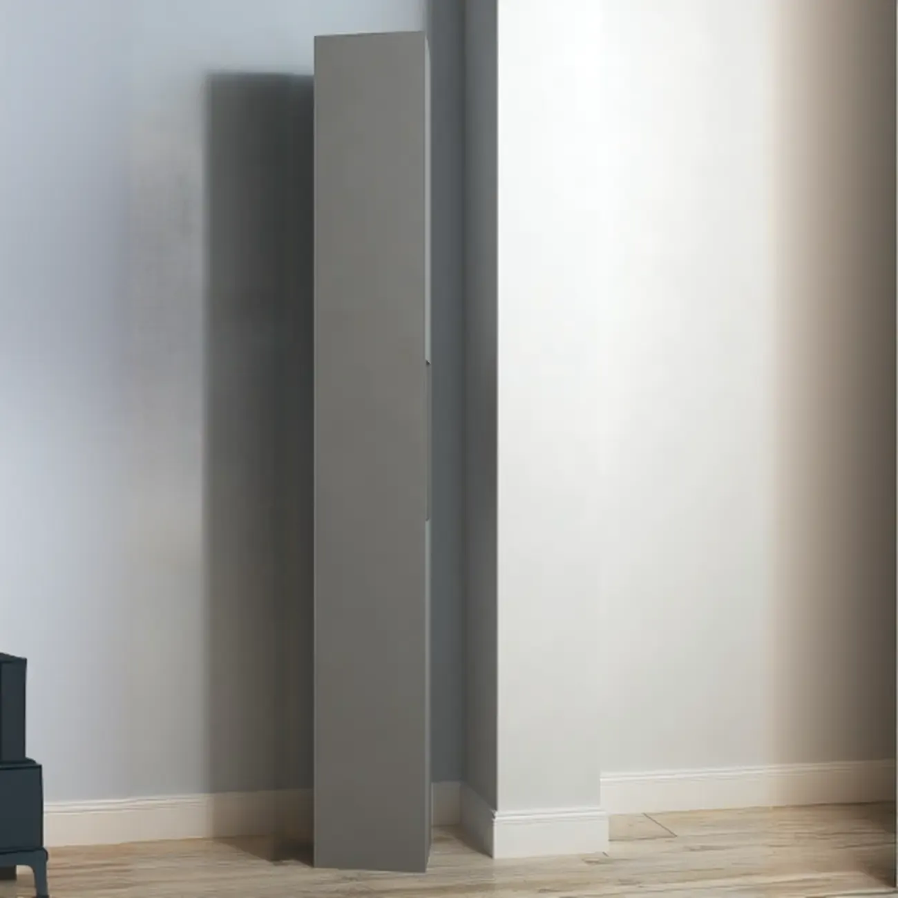 Sleek Modern Rectangle Lumber Tall Shelf Display Cabinet