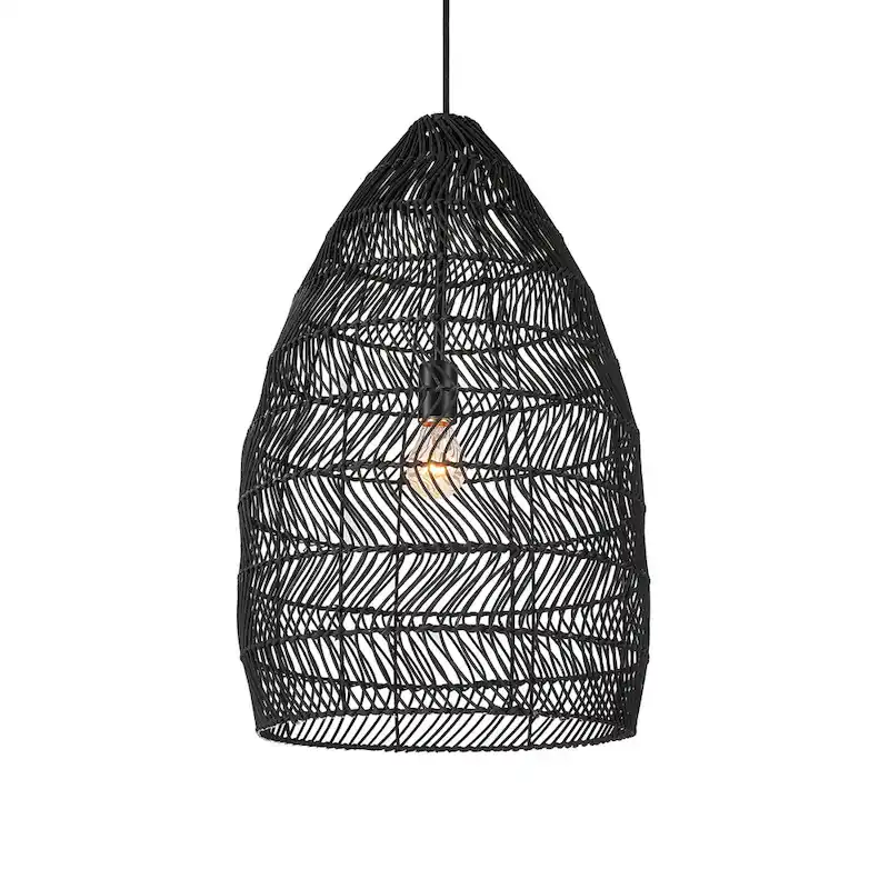 Uttermost 21588 Nandi 15  Wide Pendant with Rattan Shade