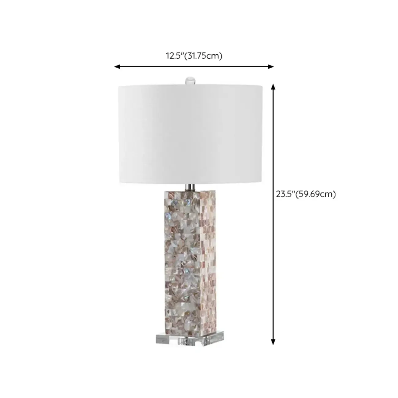 Elegant Shell Base LED Table Lamp with Linen Shade