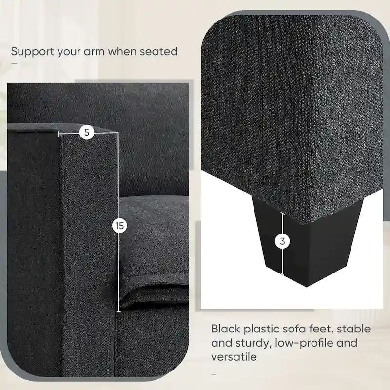 109 Chenille Modular Sectional Sofa with USB Console