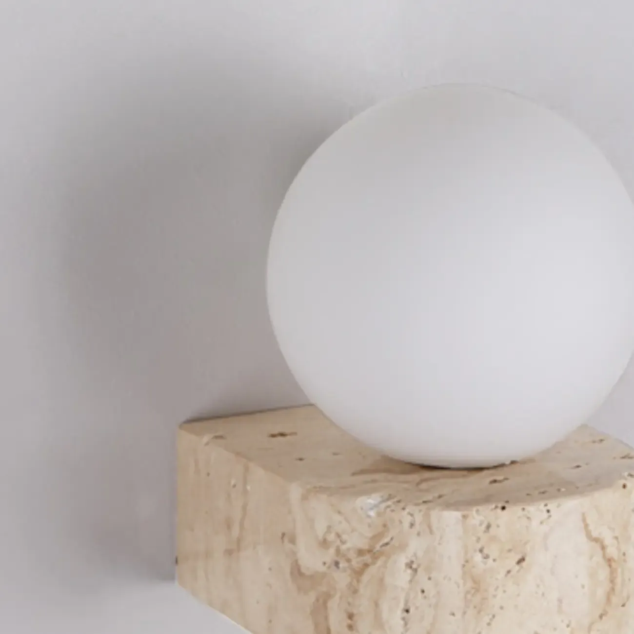 Modern Beige Stone Warm Light Wall Sconce