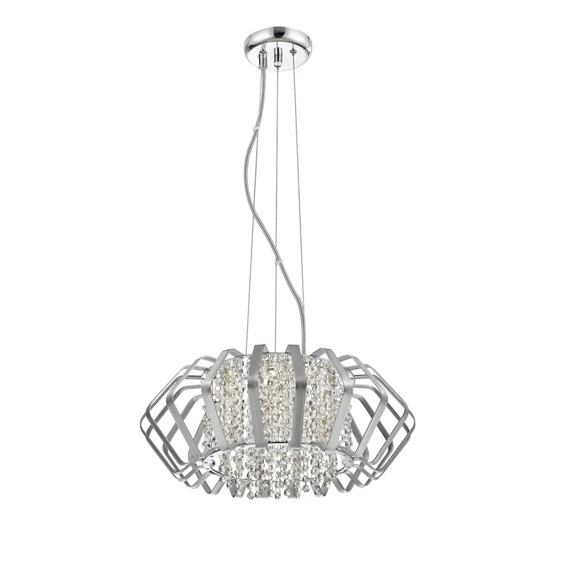 SAFAVIEH Lighting Rejane Pendant - 17.8 x17.8 x9.25-80.5  - Blue Crackle - 18Wx18Dx81H
