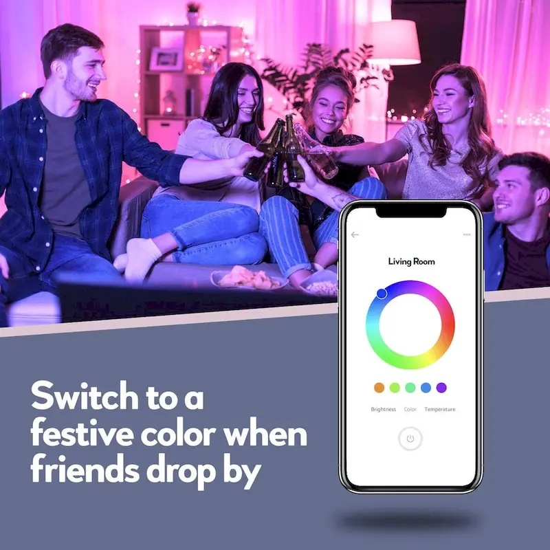 Bulbrite Solana 60 Watt Equivalent A19 Tunable White Smart WiFi Connected LED Light Bulb, Frost