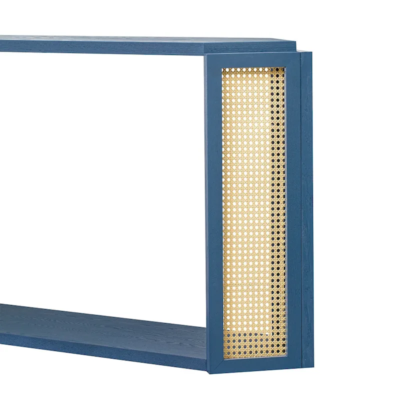 53 Arrow Console Table with Woven Rattan