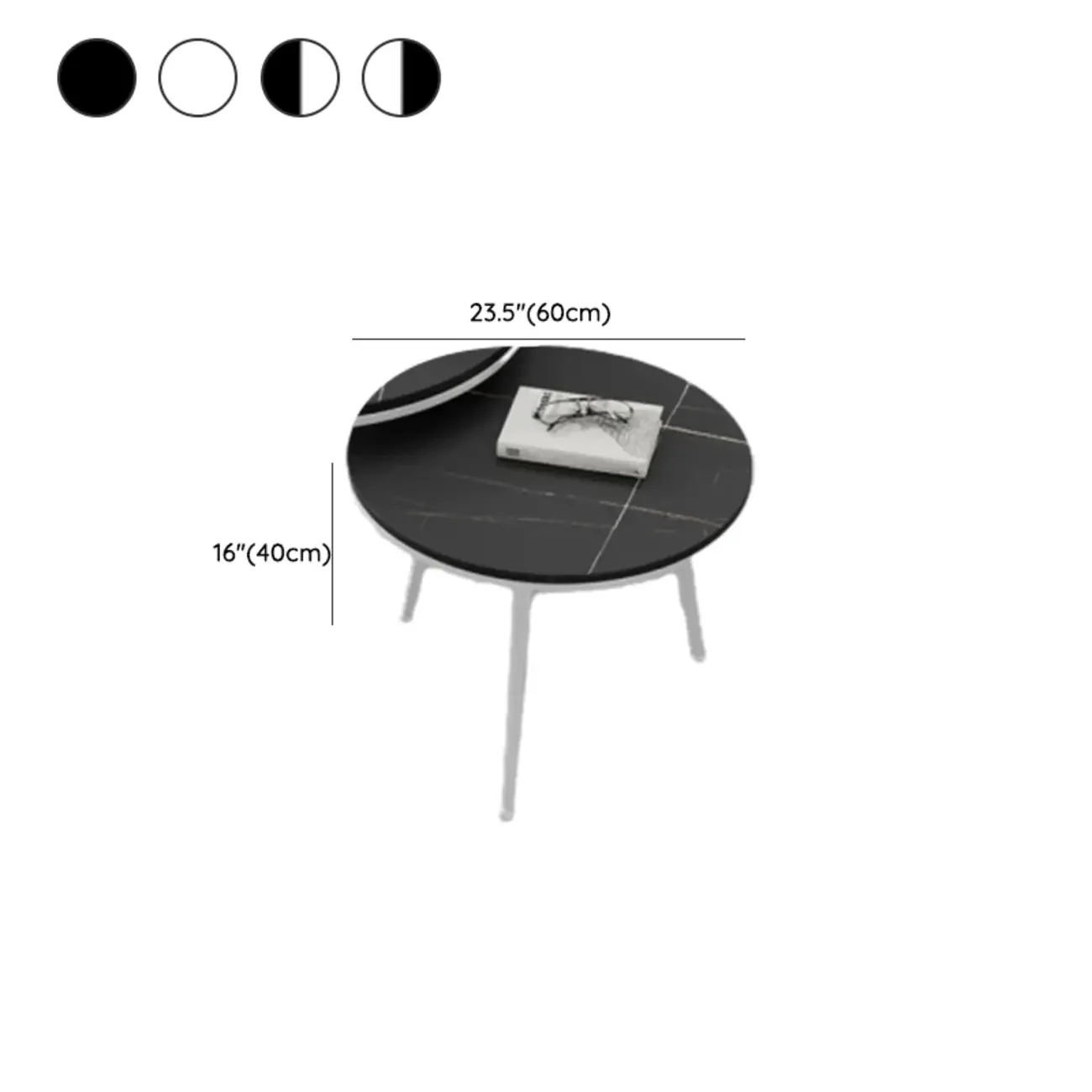 Modern Marble-Top 3 Legs Round Nesting Tables