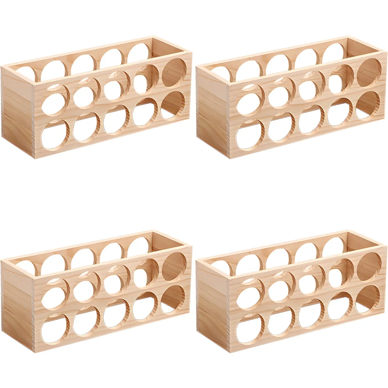 Natural Wooden Stackable Wine Rack Tabletop Wine Holder